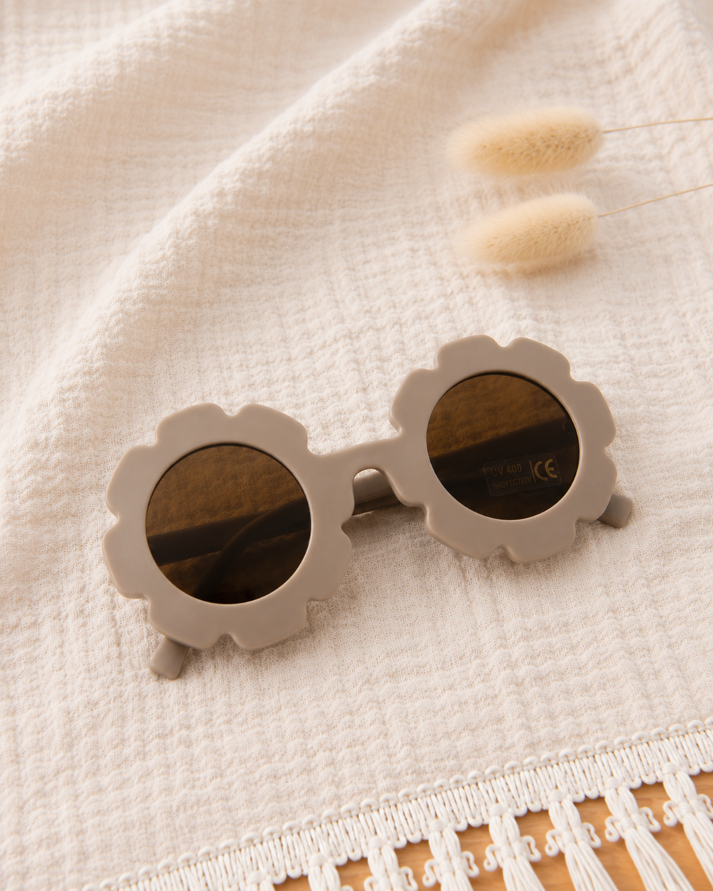 Sunglasses Flower Beige