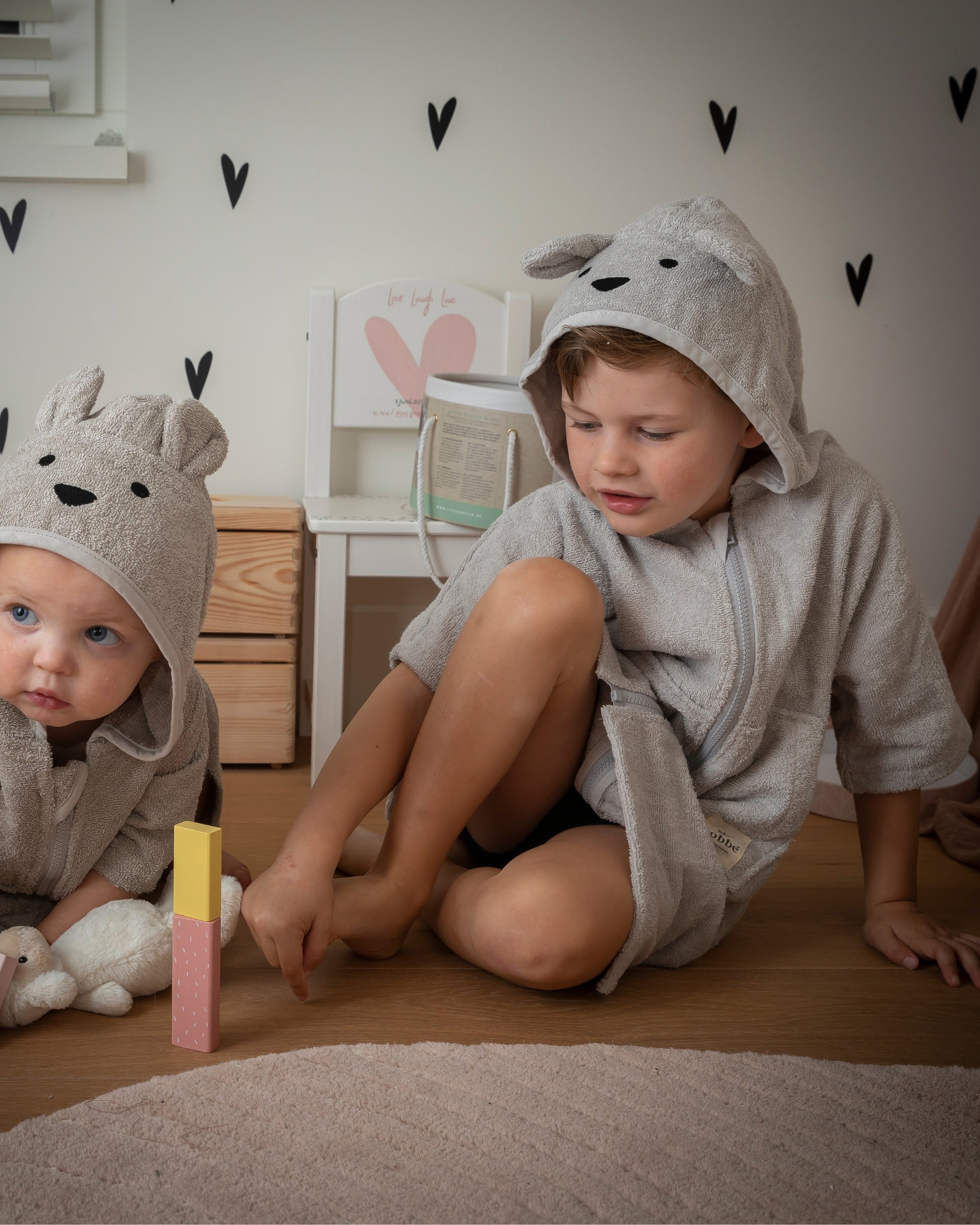 Kinderbadjas Lichtgrijs