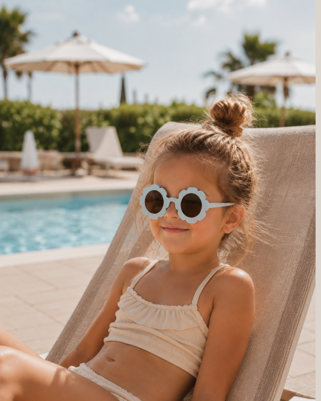 Sunglasses Flower Light Blue